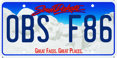 SD license plate 0BSF86
