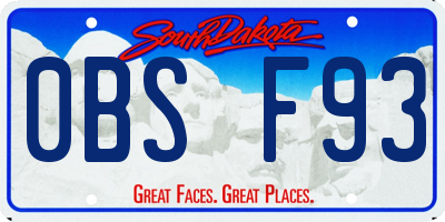SD license plate 0BSF93