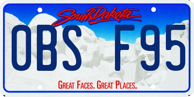 SD license plate 0BSF95
