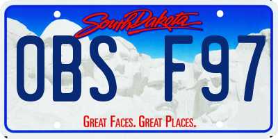 SD license plate 0BSF97