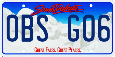 SD license plate 0BSG06
