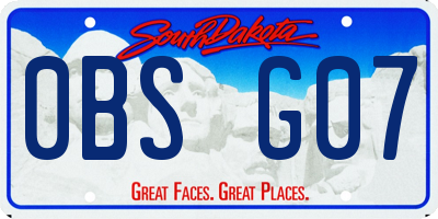 SD license plate 0BSG07