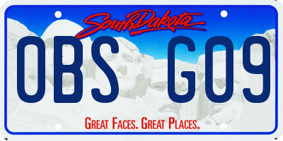 SD license plate 0BSG09