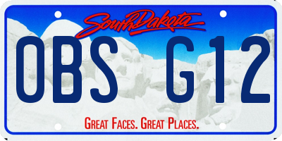 SD license plate 0BSG12