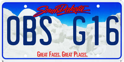 SD license plate 0BSG16