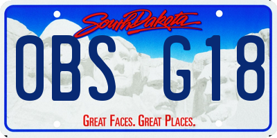 SD license plate 0BSG18