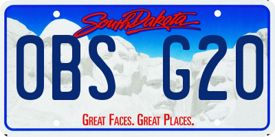 SD license plate 0BSG20