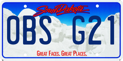 SD license plate 0BSG21