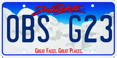 SD license plate 0BSG23