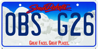 SD license plate 0BSG26