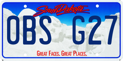 SD license plate 0BSG27
