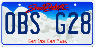 SD license plate 0BSG28