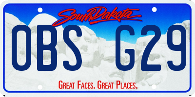 SD license plate 0BSG29