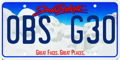 SD license plate 0BSG30