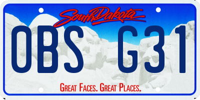 SD license plate 0BSG31