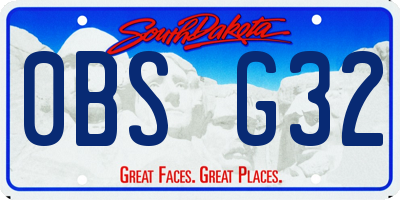 SD license plate 0BSG32
