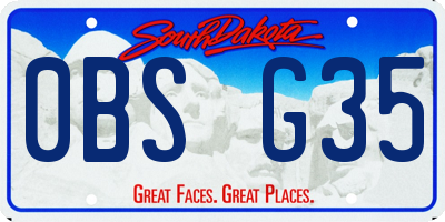 SD license plate 0BSG35