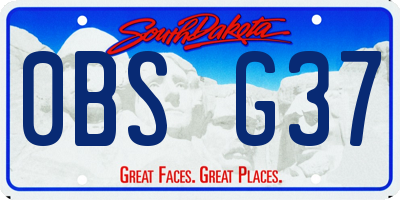 SD license plate 0BSG37