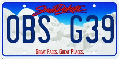 SD license plate 0BSG39