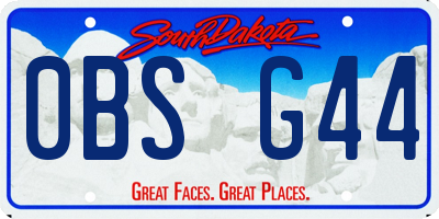 SD license plate 0BSG44