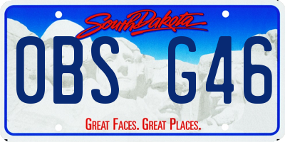 SD license plate 0BSG46