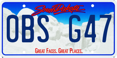 SD license plate 0BSG47