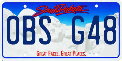 SD license plate 0BSG48