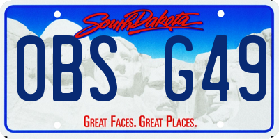 SD license plate 0BSG49