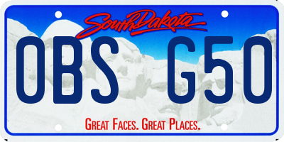 SD license plate 0BSG50