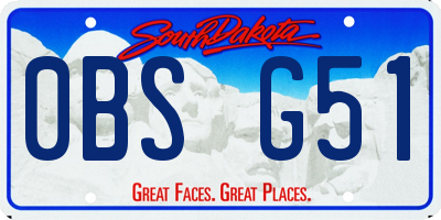 SD license plate 0BSG51