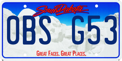 SD license plate 0BSG53