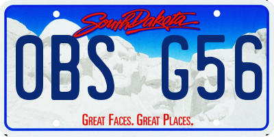SD license plate 0BSG56