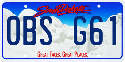 SD license plate 0BSG61