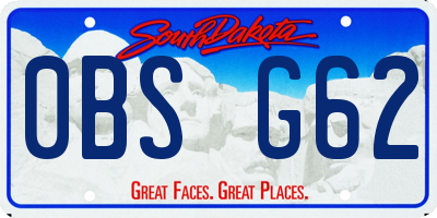 SD license plate 0BSG62