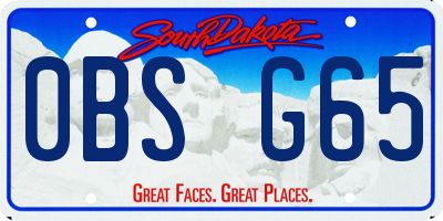 SD license plate 0BSG65