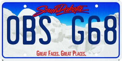 SD license plate 0BSG68