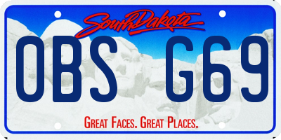 SD license plate 0BSG69