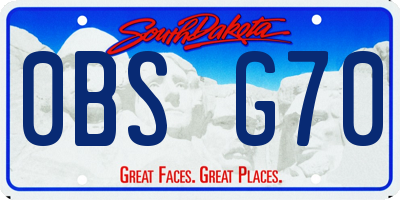 SD license plate 0BSG70