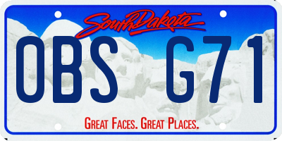 SD license plate 0BSG71