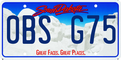 SD license plate 0BSG75