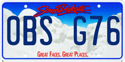 SD license plate 0BSG76