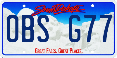 SD license plate 0BSG77