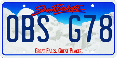 SD license plate 0BSG78