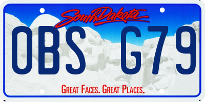 SD license plate 0BSG79