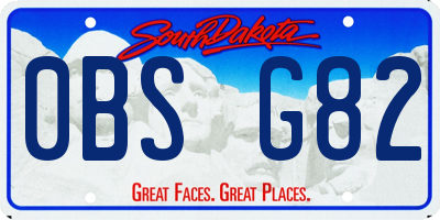 SD license plate 0BSG82