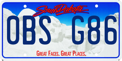 SD license plate 0BSG86