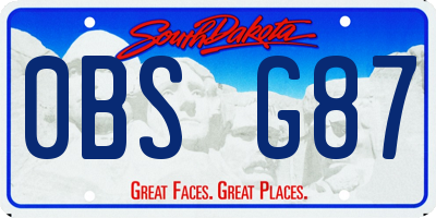 SD license plate 0BSG87