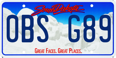 SD license plate 0BSG89