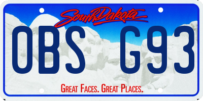 SD license plate 0BSG93