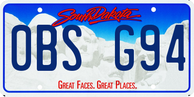 SD license plate 0BSG94